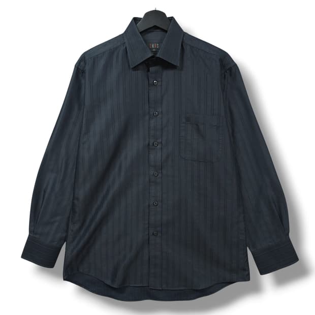 [100] 닥스 블랙 텍스처 스트라이프 긴팔셔츠