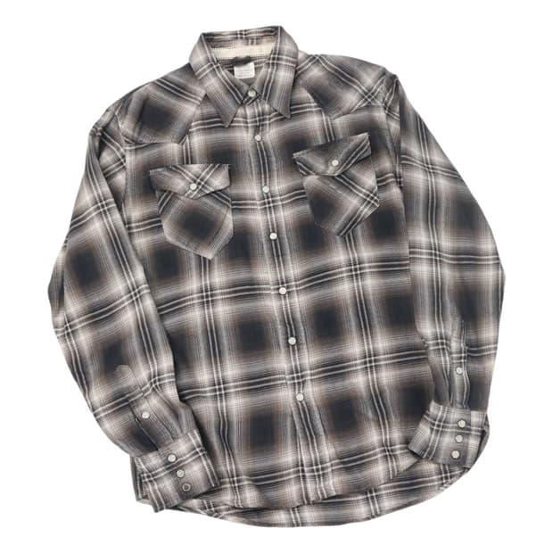 BACK NUMBER 백넘버 빈티지 웨스턴 체크 스냅 셔츠 (M)
