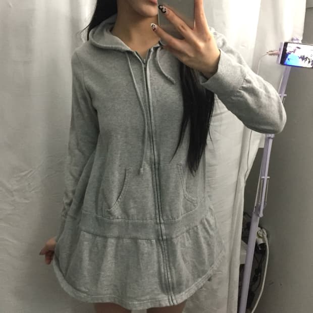 Sevradical 모리걸 히메갸루 그레이 원피스 후드집업