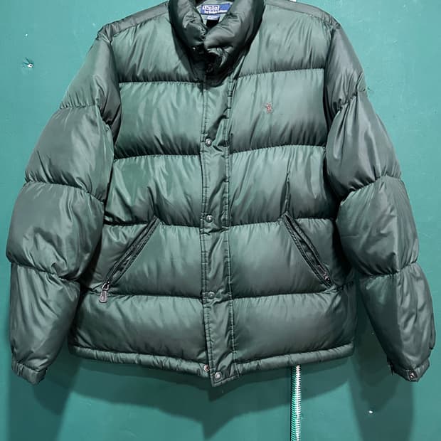 폴로 푸퍼패딩 그린 L
