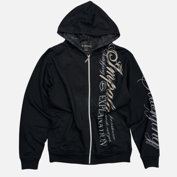 IMPALA punk lettering hood zip-up