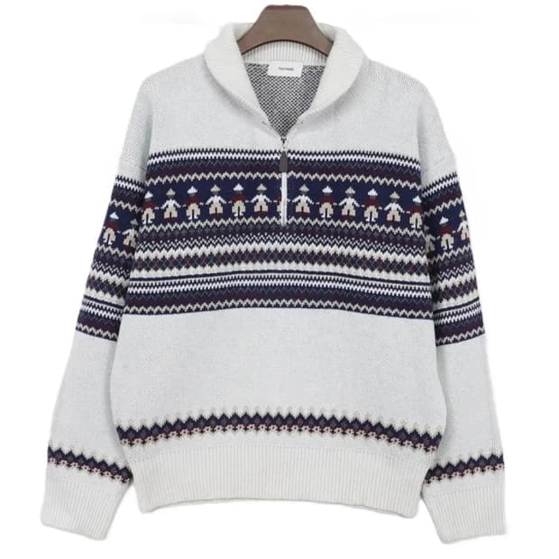 노메이드 노르딕 니트 반집업 코위찬