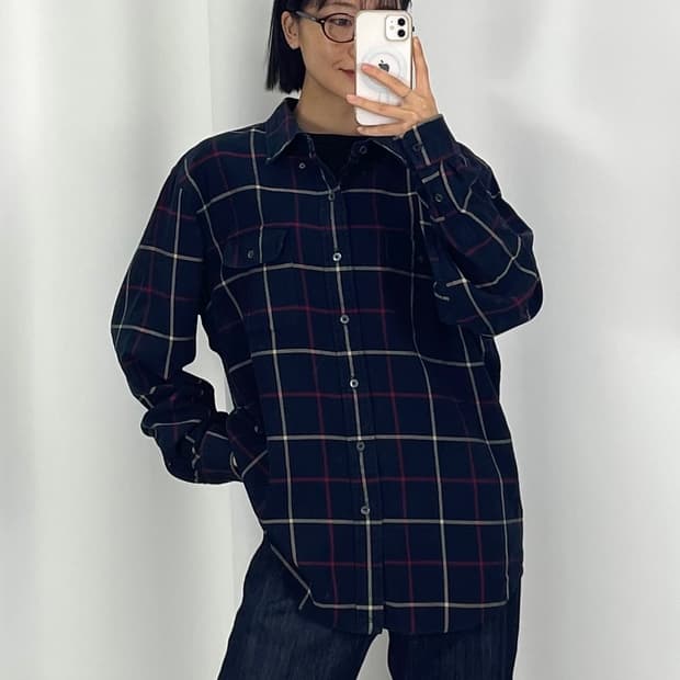 [2XL]폴로 네이비 체크 셔츠CK9768