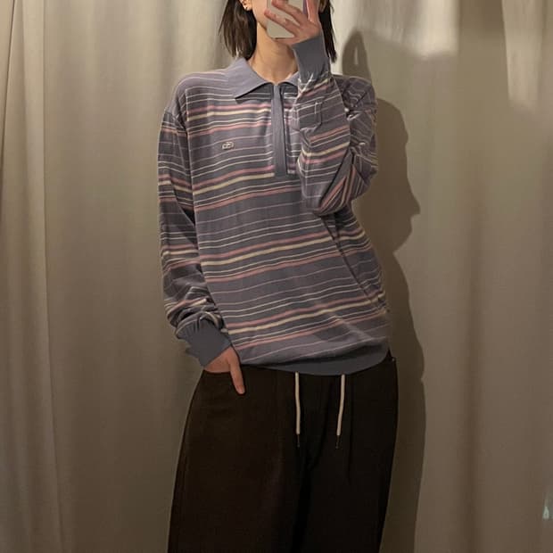 라코스테 반집업 카라넥 니트