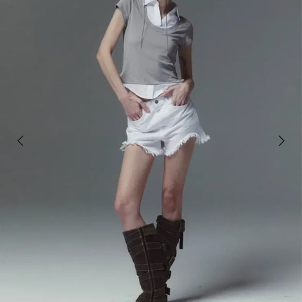 (Inegi) 이네기 딥 숏 팬츠 화이트 (s)