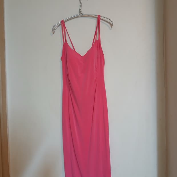 고급 핑크 파티 드레스 캡 셔링 나시 원피스 섹시 스판 클럽 슬림 홀복