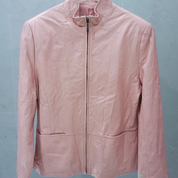 Ragazzi 양가죽 핑크 레더 자켓