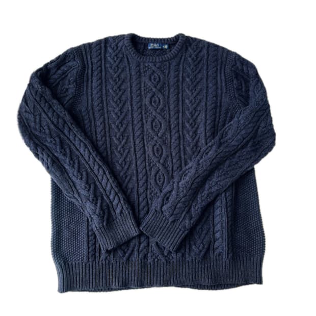 폴로 캐시미어 아란 니트  XL