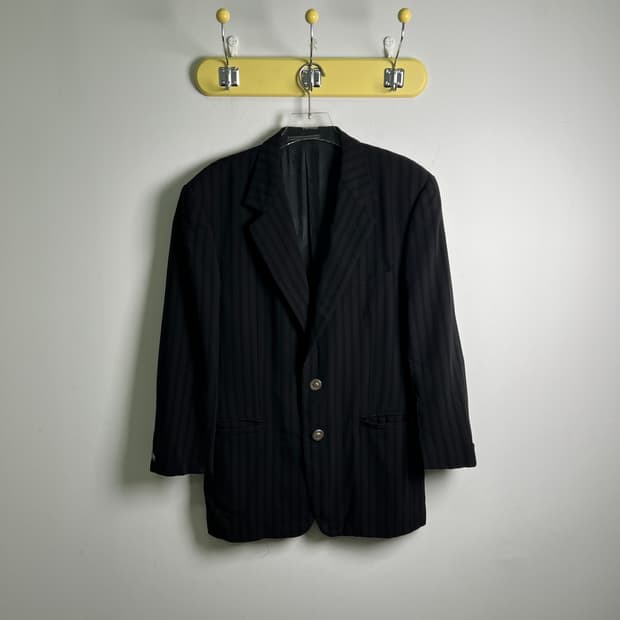 지아니 베르사체 빈티지 블랙 스트라이프 싱글 블레이저