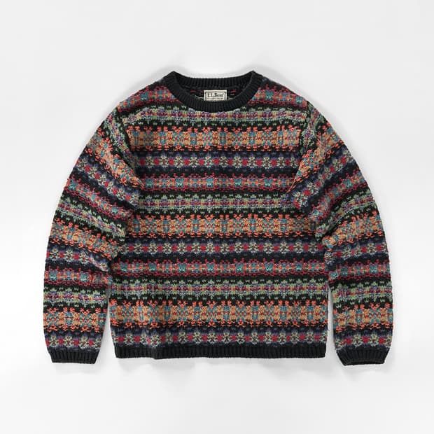 80s 빈티지 엘엘빈 페어 아일 코튼 스웨터
