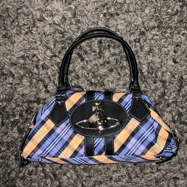 비비안웨스트우드 빈티지 체크 보스턴백