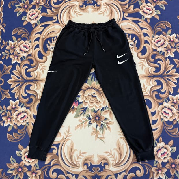 (M)나이키 더블 스우시 코튼 조거팬츠(블랙)