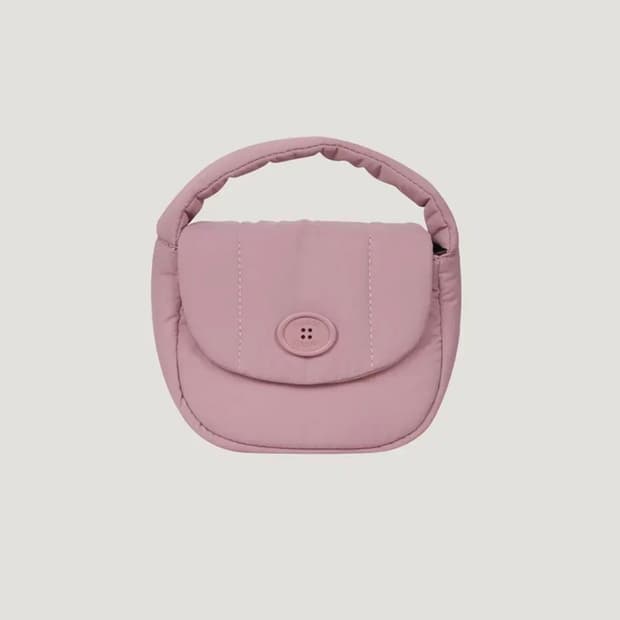 몽드몽드 클래식 버튼 패딩 크로스 백 하프문 미니 가방 핑크 여성 토트백