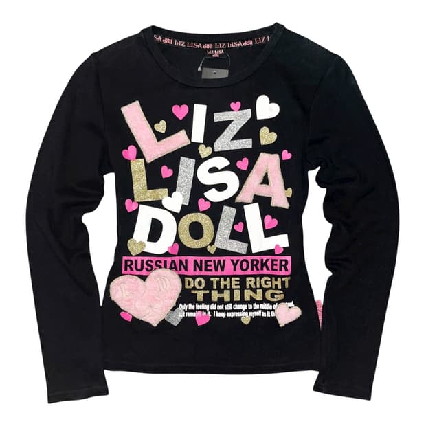 LIZ LISA doll 리즈리사돌 퍼포인트 레터링 긴팔티 키치갸루y2k