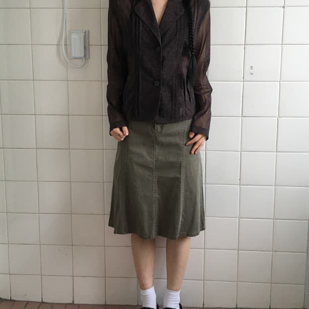 Line detail see through jacket