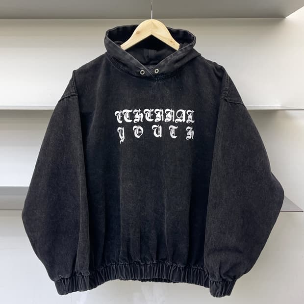 리버럴 유스 미니스트리 올드 잉글리쉬 데님 워시드 후드티