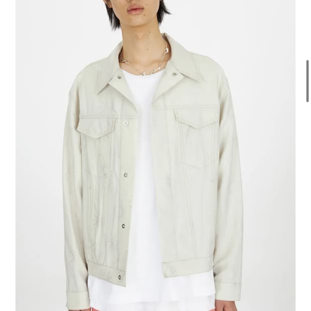 유스 트러커 자켓 에크루 자카드