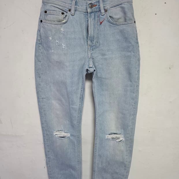 (새상품) Acne Studios 여성 연청 데미지 청바지 23/30
