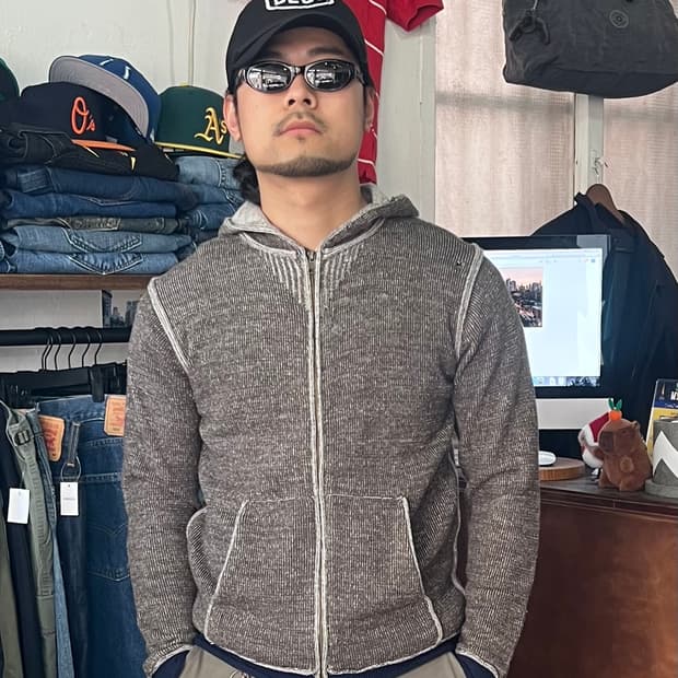 Beams 빔즈 니트 후드 집업 M