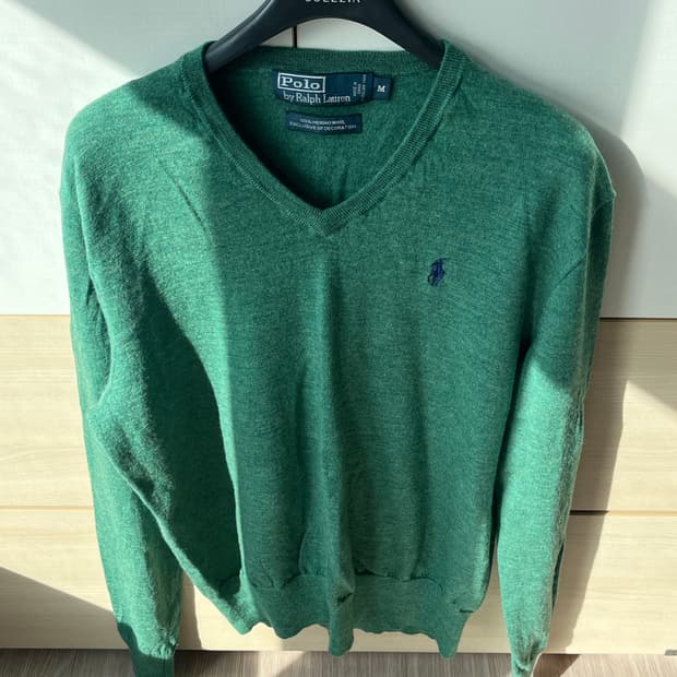 폴로 메리노울 브이넥 니트 빈티지