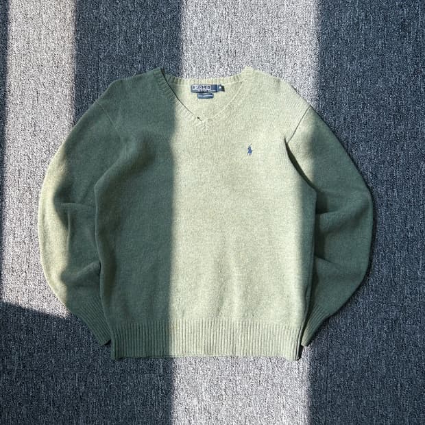 폴로 랄프로렌 램스울 올리브 니트
