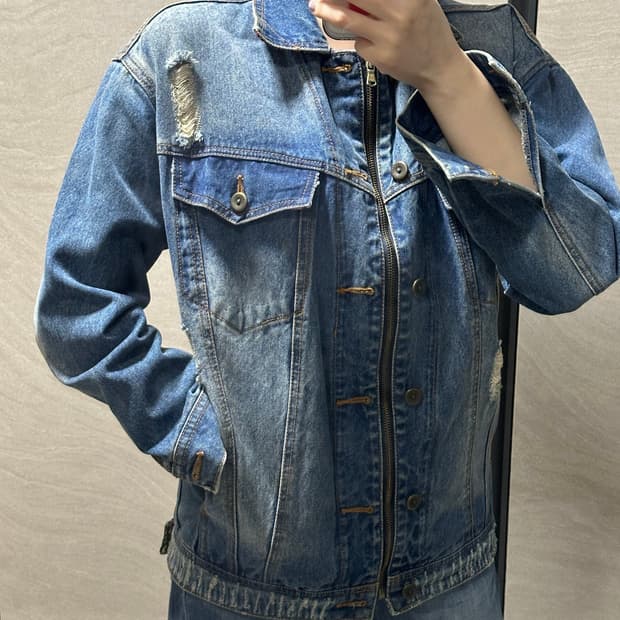 LeShop 르샵 빈티지 패치 데님자켓 / 유니크 청자켓