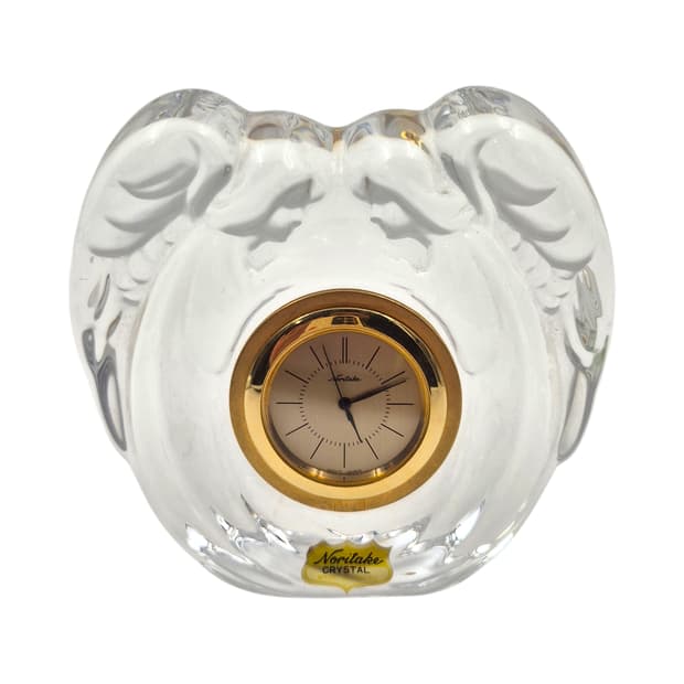 80s 노리다케 크리스탈 천사 탁상 시계