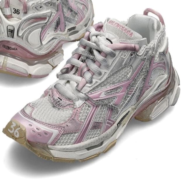 발렌시아가 뉴러너 스니커즈 핑크 화이트 36사이즈