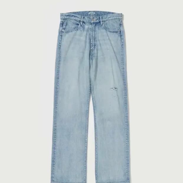 오라리 페이디드 라이트데님 와이드팬츠