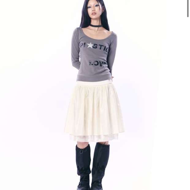 셋업이엑스이 CHIFFON LAYERED SKIRT
