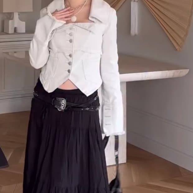 [새상품] 카시코 데님 자켓 화이트 