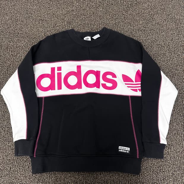 아디다스 기모 맨투맨 블랙 XS