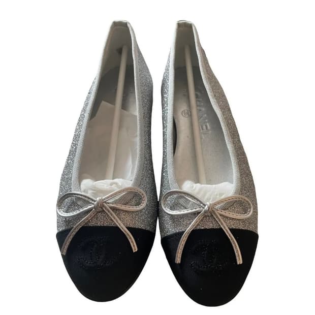 샤넬 플랫슈즈 글리터 37