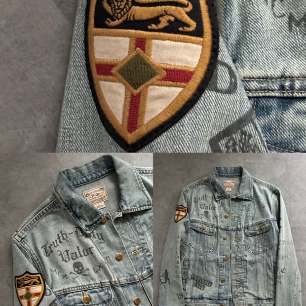 Polo 폴로 그래피티 데님 트러커 자켓