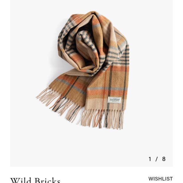 와일드브릭스 체크 울 머플러 베이지