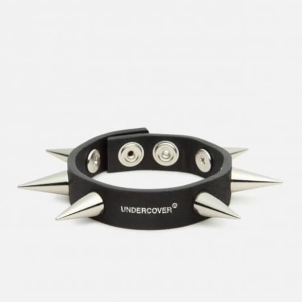 Undercover metal spike  leather bracelet