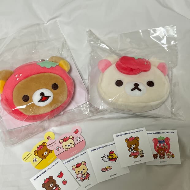 이디야 리락쿠마 코리락쿠마 얼굴 파우치 세트 + 스티커세트