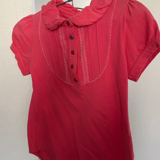 pink gyaru 반팔 race 블라우스 T-shirt vintage