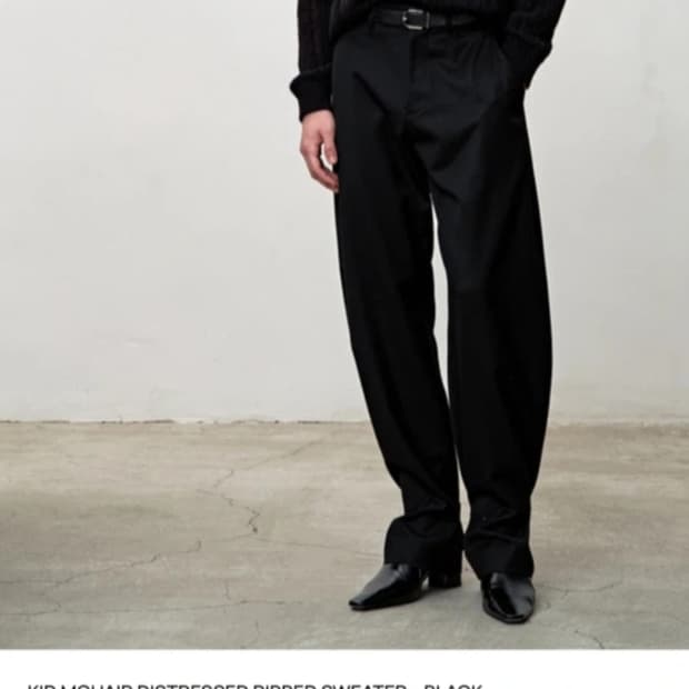 토니웩 모헤어 리브드 니트 xl 블랙