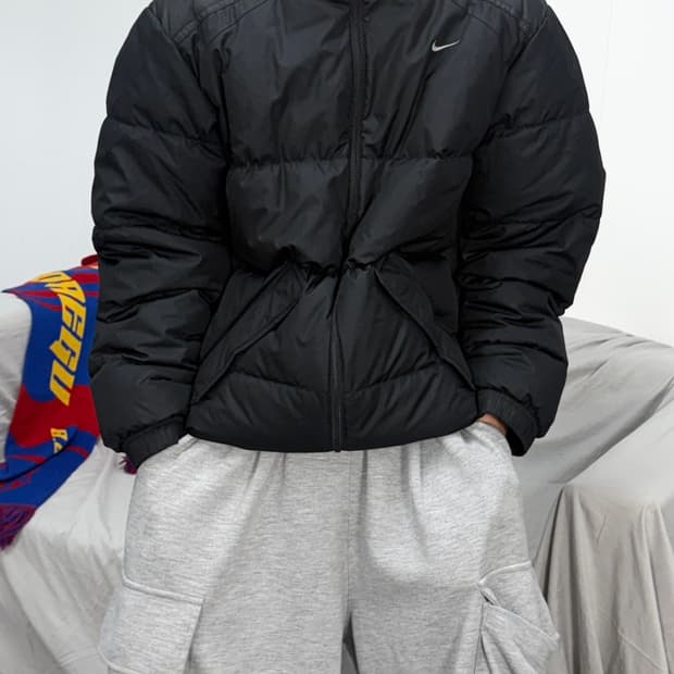 나이키 00s 블랙 덕 다운 패딩 M