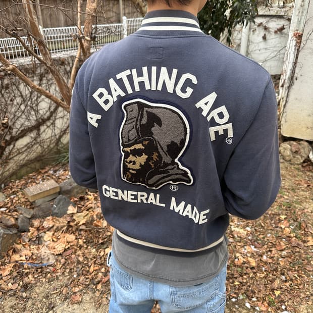 베이프 00s제너럴 코튼 바시티 자켓