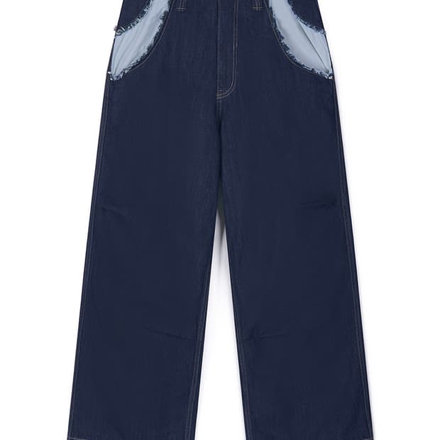 샵페어리 cut-off denim maxi pants (blue)