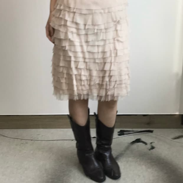 빈티지 캉캉 미디 스커트