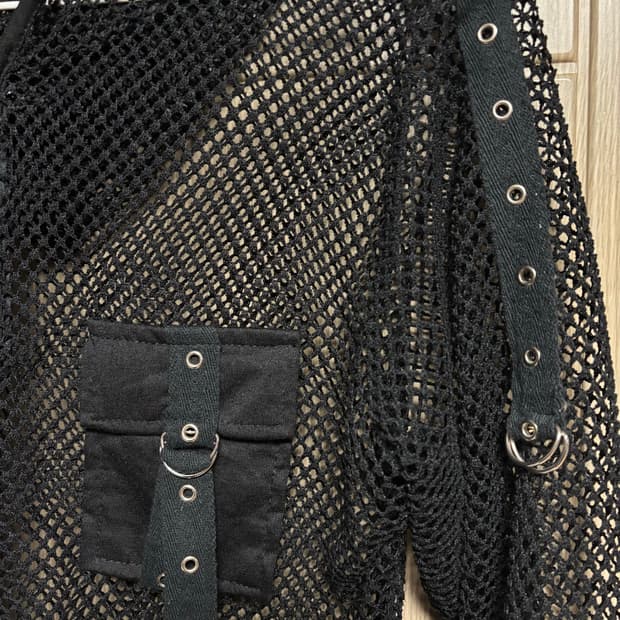 펑크 그물 후드집업