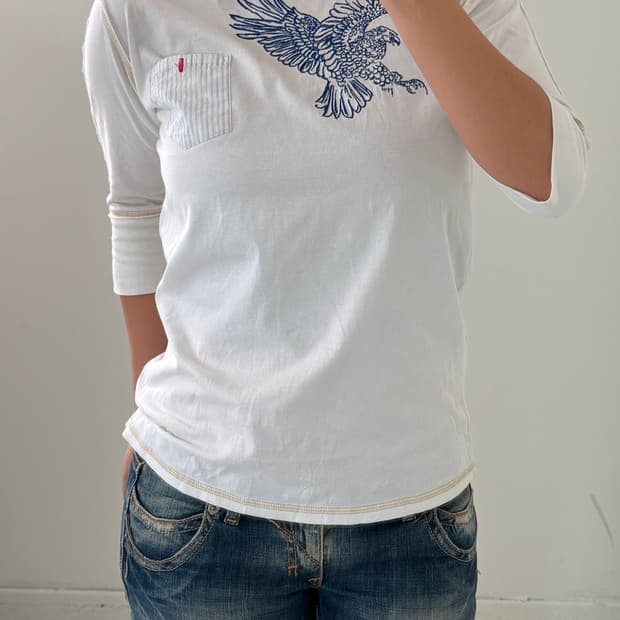 일본빈티지 오리엔탈 자수 패치워크 롱슬리브