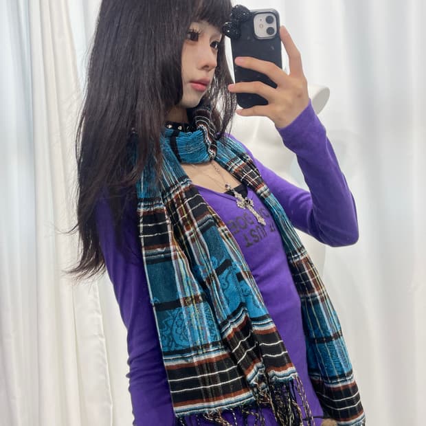 🎸블루 체크패턴 머플러🎸