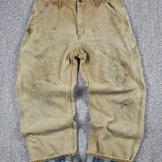 칼하트 헤비 플란넬 캔버스 카펜터 팬츠 ( 34 X 30 )/ 10050