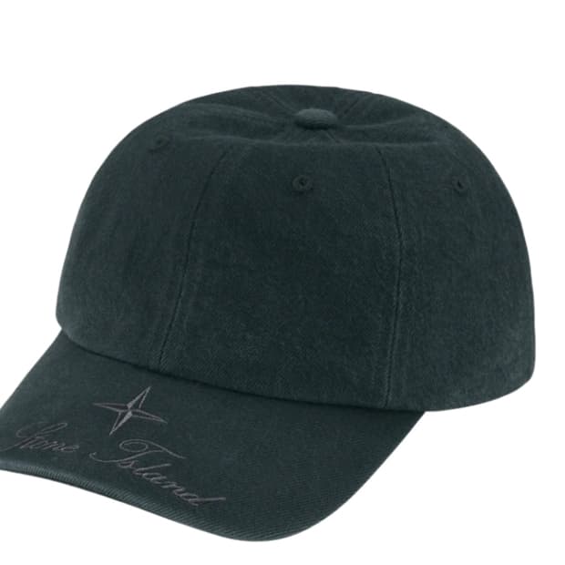 슈프림 x 스톤 아일랜드 데님 6-패널 캡 블랙 - 23FW