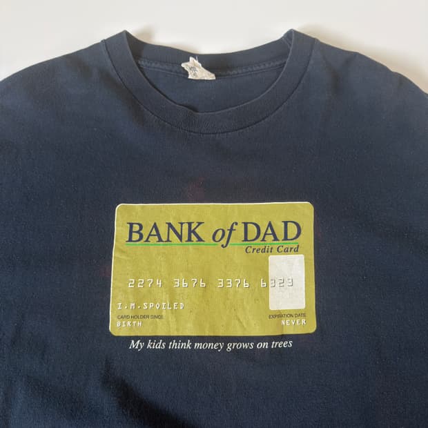 00s bank of dad 빈티지 패러디 티셔츠