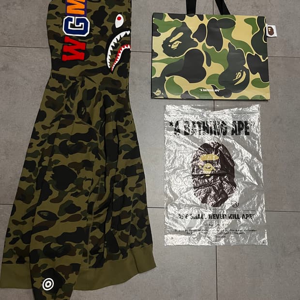 새상품급) 베이프 녹계 샤크 후드집업